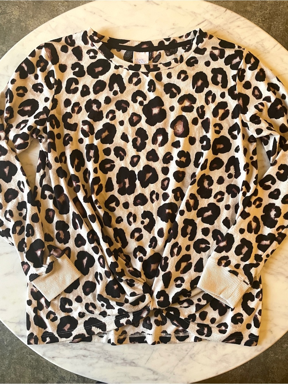 Stars Above Leopard Print Long Sleeve Sleep Pajama Top - Super Soft